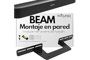 SOUND BASS Soporte de Soundbar Soundbass para Sonos Beam, Compatible con la Soundbar Sonos Beam Generación 1 y 2, Incluye Todo el Hardware de Montaje Necesario, Soporte de Montaje, Negro