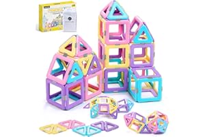 ECHOCUBE Magnetyczne klocki konstrukcyjne, 40 sztuk magnetycznych płytek konstrukcyjnych dla dzieci, prezentowy do kreatywnej nauki z klockami magnetycznymi dla chłopców i dziewczynek