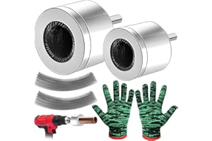 YADODO 2PCS Copper Pipe Cleaner for Drill 15mm &22mm Pipe Cleaners Plumbing 4PCS Repacement Brushes & Gloves Copper Pipe Deburring Tool 15mm 22mm Copper Pipe Tube Wire Brush for Drill Cleaning Rust Removal