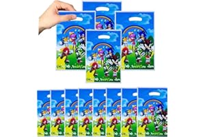 KAIMIRUI Sacchettini Compleanno Bambini,50 Pezzi Sacchetto per Caramella，sacchetti regalo Sonico,Festa dei bambini, Pasqua, Festa di compleanno (Set-snk)