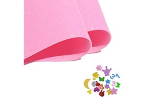 SKYPRO Lot de 2 rouleaux de feuilles de mousse à paillettes pour loisirs créatifs - 40 cm x 60 cm - Rose scintillant - Pour Noël, salle de classe, tableau d'affichage, découpe, décoration à suspendre
