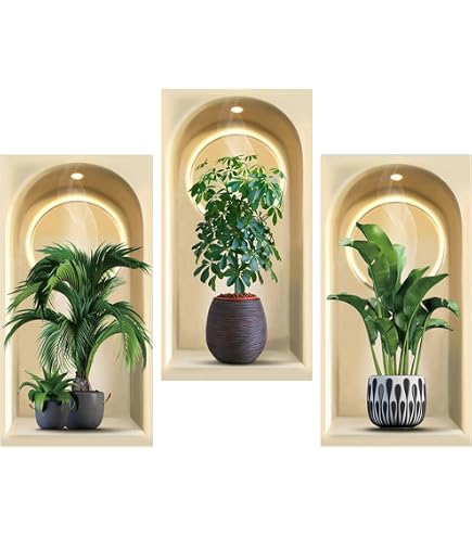SanKristo Vase en 3D Stickers Muraux 3 PCS, Autocollants D'art Mural Décoration Murale de Chambre Décalque Mural de Vase, Salon Chambre à Coucher Cuisine Salle de Bain Décoration Murale 50 X 23CM SanKristo Vase en 3D Stickers Muraux 3 PCS, Autocollants D'art Mural Décoration Murale de Chambre Décalque Mural de Vase, Salon Chambre à Coucher Cuisine Salle de Bain Décoration Murale 50 X 23CM