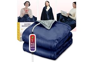 Mefine Coperta Riscaldante Elettrica 180x100cm, Coperta Termica Singola con 6 Livelli di Temperatura e 4 Timer, Plaid Riscaldabile per Divano, Lavabile Coperta Elettrica, Bifacciale Termocoperta