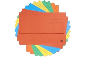 Elba Foolscap Document Wallets, Assorted Colours, A4+, Pack of 10 Folders