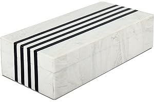 Handicrafts Home Decorative Storage Box 10x4.5 – Remote Control Holder, Jewelry Organizer, Modern Decorative Box with Lid, Boho Chic Home Décor Accent, Vintage Memory Box for Living Room Shelf Décor