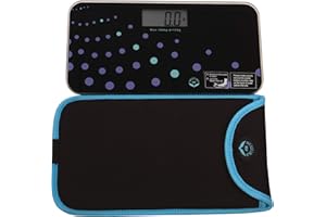 NEWLINE NY NewlineNY Trendy Wave Mini Bathroom Scale + Travel Slip Case, SBB0721M-NYTW + NY-MSS101-BBL