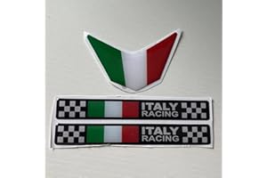 Etie Set di Adesivi Bandiera dell'Italia per Moto, Casco, Auto, Distintivo Emblema (3 SKT)