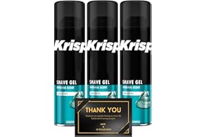 KRISP Sensitive Shaving Gel for Men, Original Scent, 3-Pack – Smooth Shave Gel for Sensitive Skin, Shaving Kit for Men Essentials