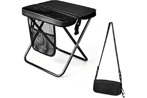 Jinfanshurich 31 cm vikbar bärbar campingstol - Upp till 120 kg - Mini lättviktsfällbar stol med förvaringsväska - Campingsto
