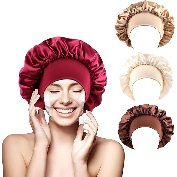 2 Seidenhauben Zum Schlafen – Verstellbare Satin-Haarkappen Für Frauen & Mädchen