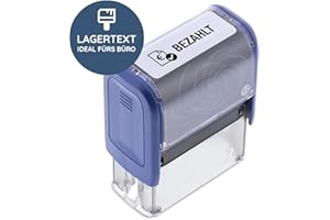 ‎STEMPEL-FABRIK stempel-fabrik – “BEZAHLT” Selbstfärbestempel – Lagertextstempel zur Kennzeichnung von Rechnungen und anderen Dokumenten – präziser Textstempel ideal für Buchhaltung & Co (47 x 17 mm | 1 Zeile)