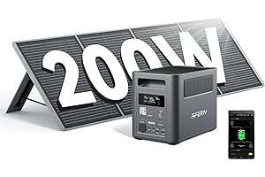 AFERIY 1800W Powerstation mit 200W Solarpanel, Solargenerator 1024Wh LiFePO4 & 1Std Schnellladung Solar Powerstation, <10ms USV, 9 Ausgänge, mit APP, BMS, Reine SW 230V, für Camping/RV/Garten/Notfall