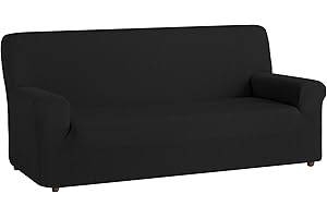TEXTIL-HOME Textilhome - Elastyczny pokrowiec na sofę TEIDE, 2 siedzisko - pokrowiec na kanapę - od 130 do 180 cm. Kolor Czarny
