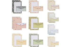 RAIRSKY Carta 90 da Lettere con Set 30 Buste e 60 Carta da Inviti, Set di Cancelleria Vintage per Inviti e Lettere