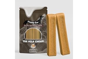 Floppy Ear Himalayan Yak Chews - Yak Chews with Milk for Large Dogs (Pack of 2) - Protein & Calcium Rich Long Lasting Dental Sticks - Healthy Natural Snack