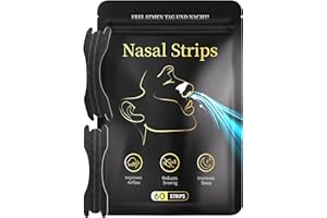 HEPHBOARD Nasal Strips 60 Pieces Nose Strips for Snoring Aids for Men & Women Anti Snoring Devices Drug-Free for Breathing Sports & Cold Relief Snore Strips Better Breathe Sleeping Aid Right Left Passage