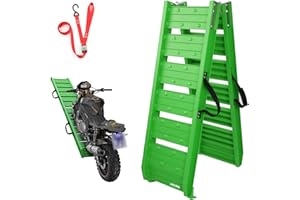 LIEKUMM Rampa de Carga de Aluminio de 180 cm, Capacidad de 250 kg, Rampas de Motocicleta para ATV Camión Scooter Quad Cortacésped y Bicicleta Fordirt, Plegable, 1 Pieza, Verde
