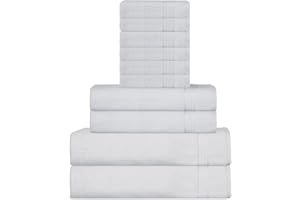 SweetNeedle Set di asciugamani in cotone super morbido da 600 g/m² - 2 asciugamani da bagno, 2 mani e 6 lavamani/viso - assorbenti e soffici per accessori da bagno, bianco (balle da 10 pezzi)