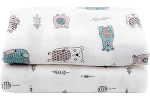 PurFlo Extra Large Muslin Cloths for Baby | Set of 2 | 120cm x 120cm | Soft 100% Bamboo Cotton Muslin Cloths | Breathable, Versatile & Machine Washable | Woodland Stories