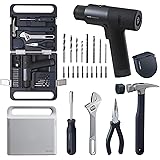 HOTO Werkzeugkoffer 12V Bürstenloser Bohrschrauber Werkzeug Set, Max. 30Nm Akkuschrauber Set, Bohrer Werkzeugsatz, Praktisch 