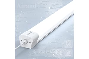 AIRAND Feuchtraumleuchte LED 120CM 36W Verknüpfbar, Garagenlampe Kaltweiß 5000K, Kellerlampe Röhre IP66 Wasserfest, Deckenleuchte Feuchtraum 3600LM, Werkstattlampe Leuchte für Werkstatt Keller Garage Lampe
