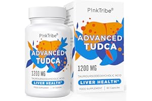 P!NKTRIBE TUDCA (Tauroursodeoxycholic Acid) Liver Support Supplement - 1200mg Per Serving, for Detox and Cleanse and Digestive Health, 60 Capsules