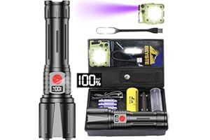 ‎BEYSTE BEYSTE Taschenlampe LED Aufladbar 500,000 Lumen, LED Taschenlampe Extrem Hell Militärische, Sehr Helle Akku Taschenlampen USB C, Starke Taktische Taschenlampe Wasserdicht For Outdoor NotfäLle