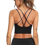 Sykooria Sport BH Damen Gepolstert Bustier Damen BH ohne Buegel Spaghettiträger Cross Back Design Push up BH Sport Bra Top fü