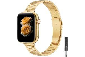Smidigt Armband i Rostfritt Stål Kompatibelt med Apple Watch Ultra3/2/1 SE3/2/1 Series11/10/9/8/7/6/5/4/3/2/1 till Kvinnor, Metallband för 38/40/41/42/44/45/46/49 mm
