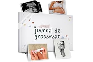 BIBI & BEAU Diario de embarazo para ofrecer – Libro de embarazo de lujo para futuras madres – Cuaderno de embarazo incluye calendario, álbum de recortes, lista de verificación, organizador y libro de nacimiento