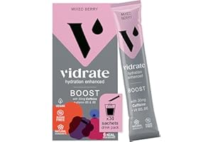 Electrolytes Powder - Hydration Sachets Packed with Vitamins - Zero Sugar Rehydration Sachet No Artificial Sweeteners & Preservatives by ViDrate - Boost Mixed Berry Large Pack, 30 Electrolytes Sachets