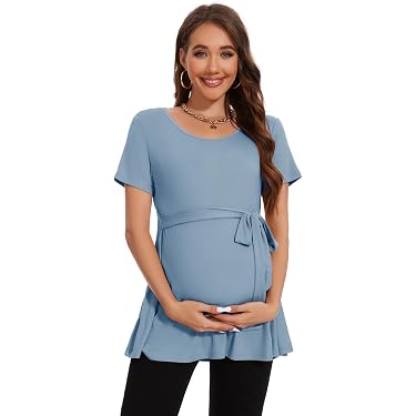 Set Da 4 Top Da Allattamento Donna - Maniche Corte, Tessuto Morbido, Apertura Doppio Strato
