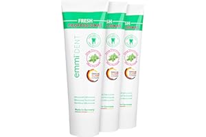 ‎EMMI-DENT Emmi-dent Ultrasonic Toothpaste "Fresh" - Peppermint Flavour - Ideal for Sensitive Teeth & Gums - Vegan - No Microplastics & Nano Materials - 3 x 75 ml