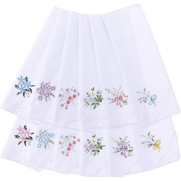 Damen-Taschentücher Aus Baumwolle, Vintage-Stil, Blumenmuster, Für Hochzeit, Party, Bulk - Mehrfarbig - 25 Stücke