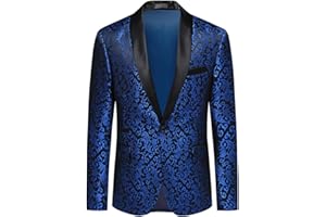 Allthemen Blazer Casual di Lusso da Uomo Slim Fit Paisley Floral Jacquard Suit Giacche Cappotti Eleganti Giacche Chic