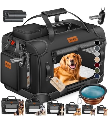 Lionto Borsa Trasportino Per Cani Pieghevole Per Viaggi E Auto, 60x42x44 Cm, Box Di Trasporto Stabile Con Maniglie Per Gatti E Animali Fino A 12 Kg, Scatola In Tessuto, Grigio - 10
