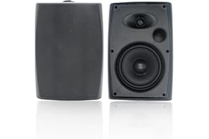 STUDIOFINIX Altoparlanti esterni da 6,5 pollici, montaggio a parete, 400 W, colore: nero, soluzione audio resistente alle intemperie e ad alte prestazioni