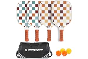 SLAMOPUS Pickleball-Schläger | Pickle-Ball Set mit 4 | Graphit- und Glasfasern Pickle Ball Schläger | enthält 2Innenbälle/2Außenbälle und eine Tragetasche|Wesentliche Pickleball-Schlägersets für Anfänger