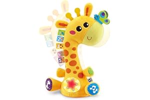 VTech-Baby Cristina la Jirafa Bailarina, Juguete Niños +1 Año, Peluche Interactivo Que Baila y Canta, Luces, Grabación de Voz, Canciones, Sonidos y Texturas, Versión ESP