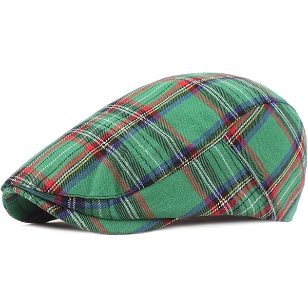 Herenpet met ruitpatroon, platte pet voor heren, Gatsby Newsboy