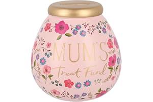Pot of Dreams Hand Painted Mum's Treat Fund Save And Smash Handcrafted Pink Color Ceramic Money Box Piggy Bank | Decorative Gift and Saving for Treat Fund