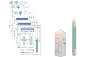 ALLAVA Autocollant pour bougie de baptême de la Sainte Communion D