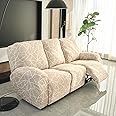 HOKIPO 140gsm Fully Covered Recliner Sofa Cover 3 Seater, Beige Abstract Geometry (AR-4942-C3)