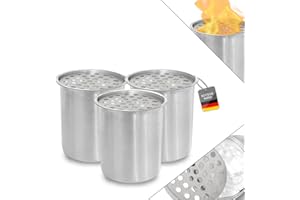 WALLONER® 3X 450ml Bioethanol Tischkamin Edelstahl Brenner inkl. Sparplatte & Keramikwolle | Dose, Einsatz für Bioethanol Tischkamin | Ersatzdose & zum BAU eines eigenen Ethanol Kamin