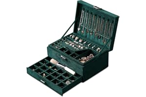 ESPORTIC Cofanetto Portagioielli,Scatole Portagioie Donna,Scatola Porta Gioielli con Serratura,Cofanetto Portagioielli con a 3 Strati di Gioielli e Divisorio Rimovibile per Collana Orecchini Bracciali