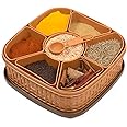 Clazkit Plastic Square 7 Section Multipurpose Masala Dabba, Spice Box Set - Color May Vary