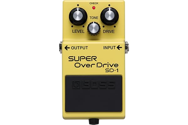 Pédale d'effet guitare SD-1 SUPER OverDrive BOSS | Un overdrive culte | Des sons saturés tendres à modérés | Idéale pour une utilisation avec des amplis à son clair & légèrement saturés
