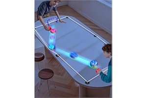 CT SPORTS Hover Hockey Game with Elastic Boundaries – Air Puck for Tabletop Play, 2 Mini Goals, Elastic Rope for Rebound Action, Perfect for Kids & Family