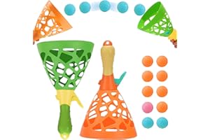LUKIUP Attività di gioco all'aperto per bambini con 2 cestini di lancio e 10 palline, prato, campeggio, spiaggia, festa di Natale