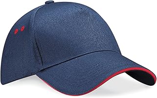 Beechfield Unisex Ultimate 5 panel contrast cap with sandwich peak